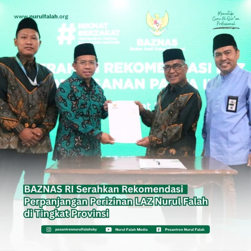 baznas-ri-serahkan-rekomendasi-perpanjangan-perizinan-laz-nurul-falah-di-tingkat-provinsi